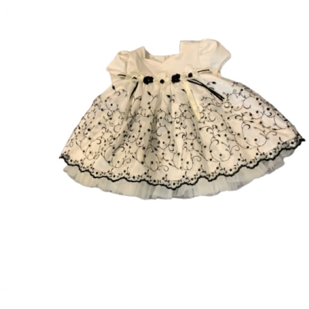 Elegant White and Black Baby Dress